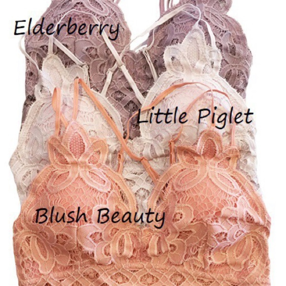 Anemone Little Piglet Boho Lace Stretchy Bralette - Picture 6 of 7